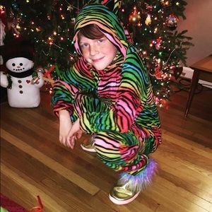 Rainbow zebra onesie